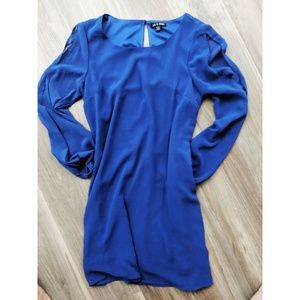 Cold shoulder sheer sleeve dress